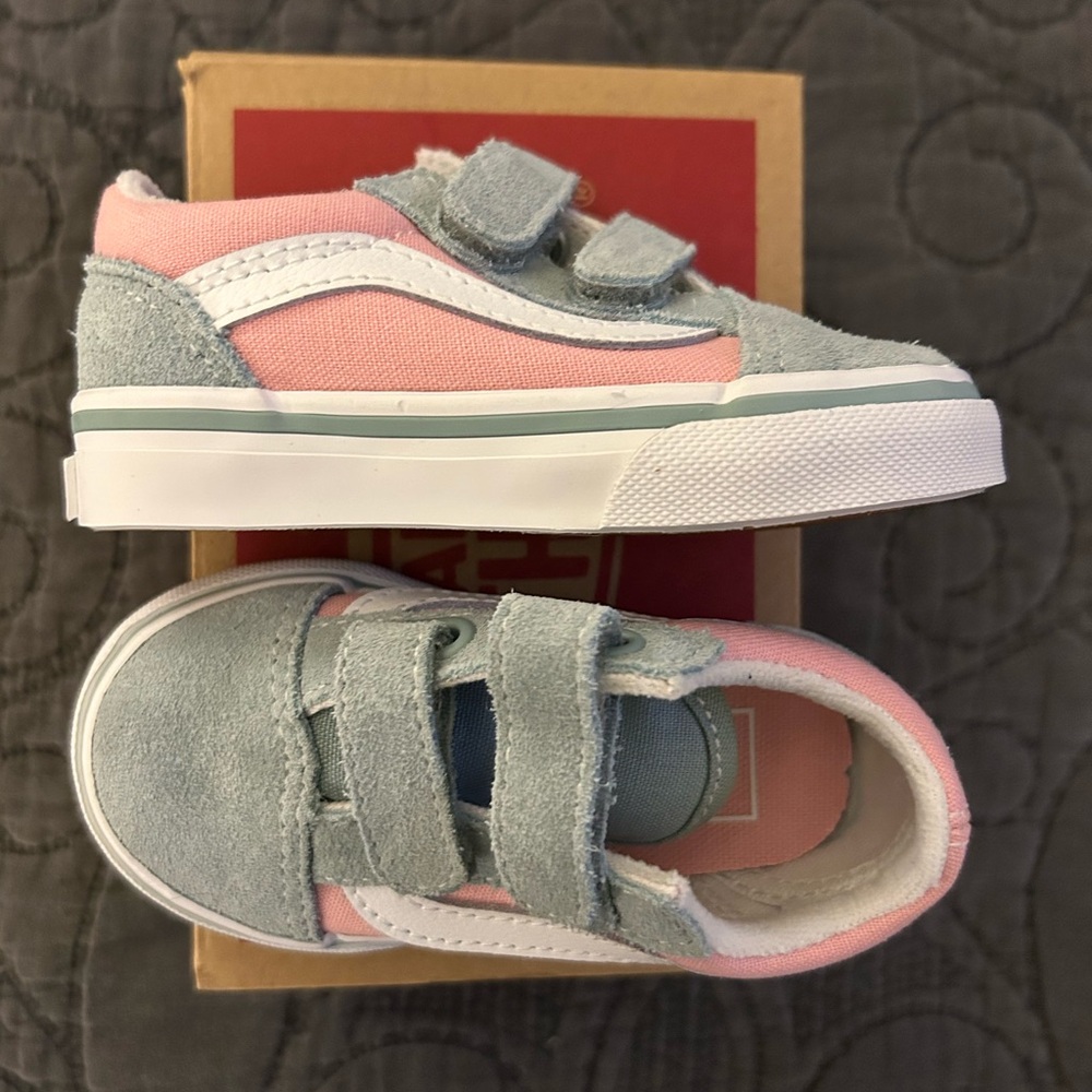 Vans Toddler Pink and Blue Sneakers